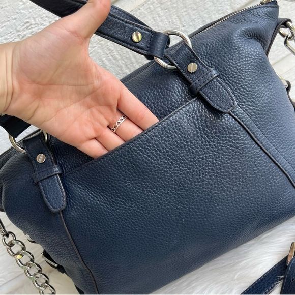 MICHAEL KORS Navy Blue Bedford Fulton Mercer Tote Satchel Crossbody Shoulder Bag - Picture 4 of 11